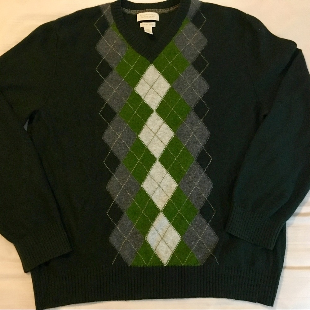 Cashmere angora cotton argyle sweater